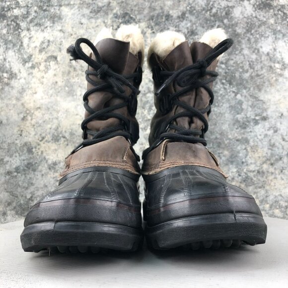Sorel Men\'s Size 6 Bighorn Dark Brown Black Leather Lace-Up Lined Winter Boots main image 8